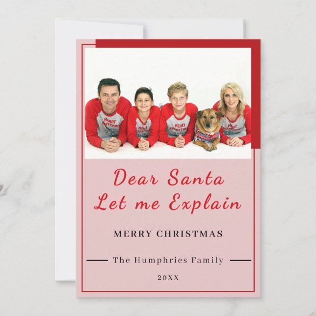Carte De Remerciements Dear Santa, Let Me Explain - Fun photo CHRISTMAS  (Devant)