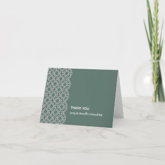 Carte De Remerciements Deco green white circle pattern thank you card