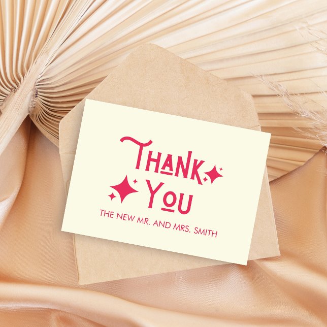 Carte De Remerciements Décontracté Moderne Rien de fantaisie Juste Amour  (Casual Modern Just Love Wedding Thank you Card)