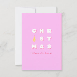 Carte De Remerciements Décor de Noël rose Abstrait