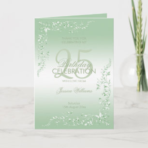 Carte De Remerciements Décoration Émeraude Élégante 25e Anniversaire