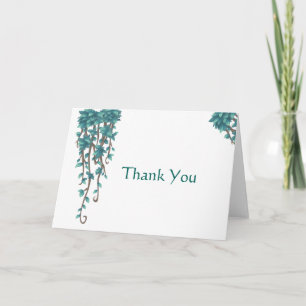 Carte De Remerciements Décoration simple de thé bleu floral suspendue Mer