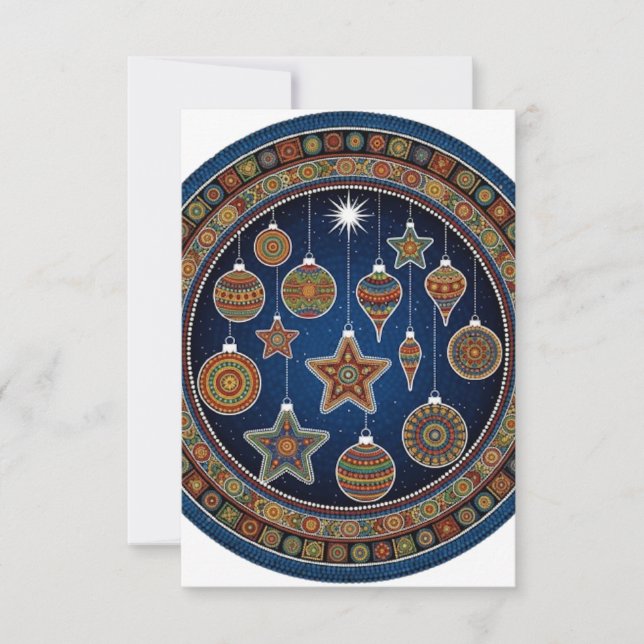 CARTE DE REMERCIEMENTS DÉCORATIONS DE NOËL (Devant)