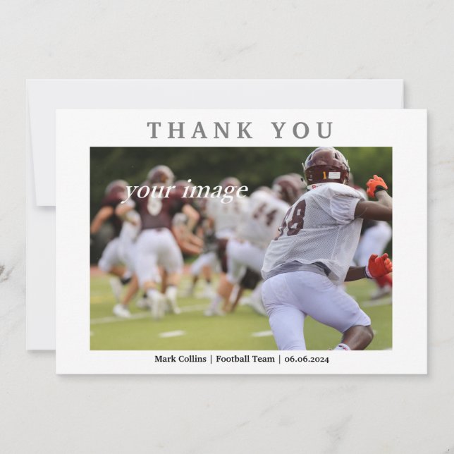 Carte de remerciements d'écriture Vintage rétro cl (Devant)