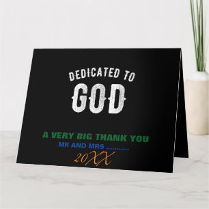 CARTE DE REMERCIEMENTS DÉDIÉ À DIEU PERSONNALISABLE COOL TEXTE BLANC