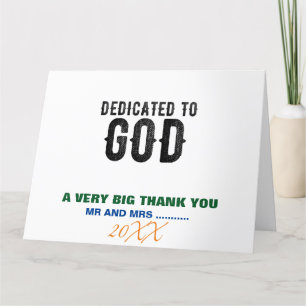 CARTE DE REMERCIEMENTS DÉDIÉ À DIEU PERSONNALISABLE COOL TEXTE NOIR