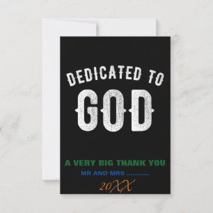 CARTE DE REMERCIEMENTS DÉDIÉ À DIEU TEXTE BLANC PERSONNALISABLE