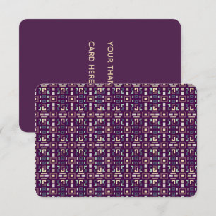 Carte De Remerciements Deep Purple et Terres Abstraites Géométriques Somb