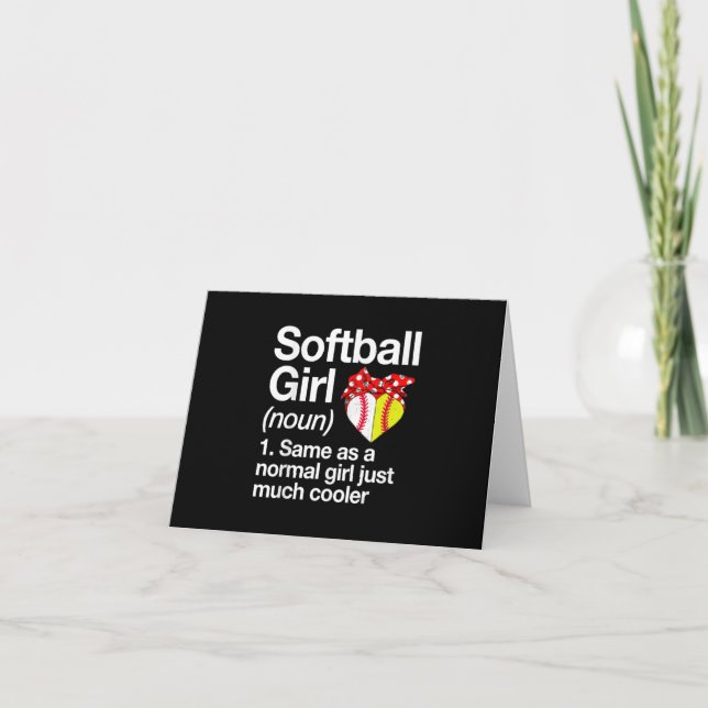 Carte De Remerciements Définition de fille de softball Sassy Sports (Devant)