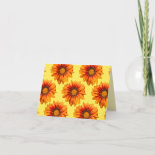 Carte De Remerciements Dégradé de fleurs orange jaune vif découpé