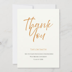 Carte De Remerciements Dégradé minimal de type orange & crème élégant