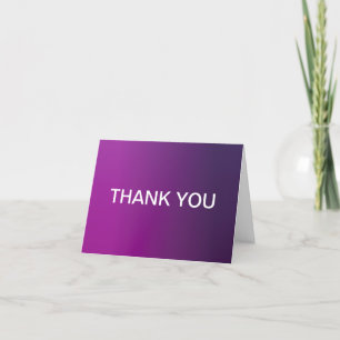Carte De Remerciements Dégradé violet moderne ombré et texte blanc modifi