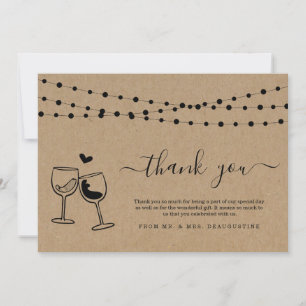 Carte De Remerciements Dégustation de vin Toast au vin & Lumières féériqu