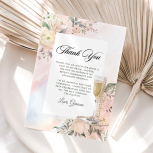 Carte De Remerciements Déjeuner Floral Et Mariage Bulles