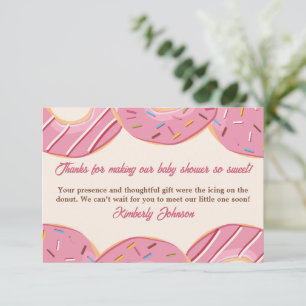 Carte De Remerciements Délice de Beignet Rose