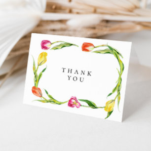 Carte De Remerciements Délicieux Fleurs de Printemps Tulipe Lancement de