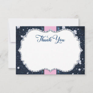 Carte De Remerciements Denim & Diamonds