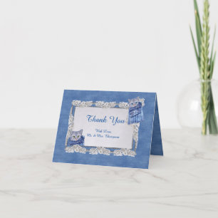 Carte De Remerciements Denim Jean poches, chatons et dentelle