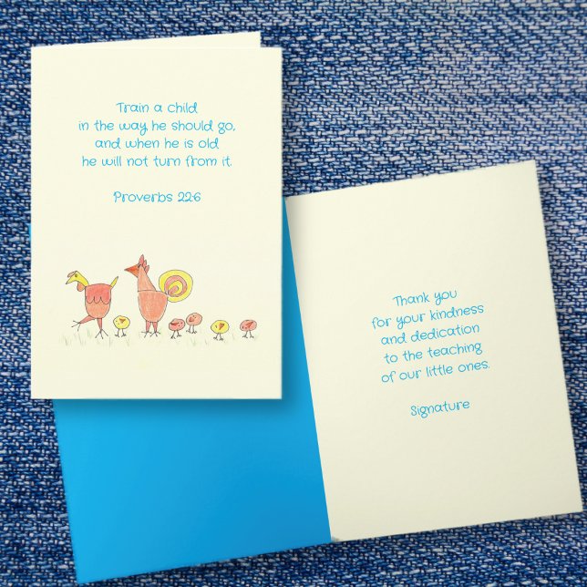 Carte de remerciements d'enseignant du dimanche (Créateur téléchargé)