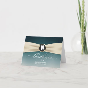 Carte De Remerciements Dentiste Elegant Turquoise Ombre Dental Office Mer