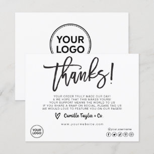 Carte de remerciements d'entreprise/emballage