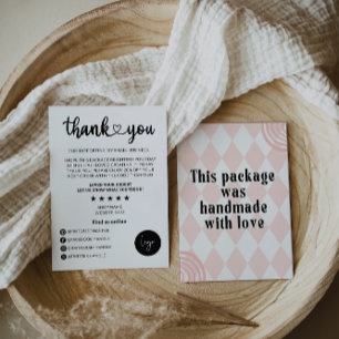 Carte de remerciements d'entreprise rétro