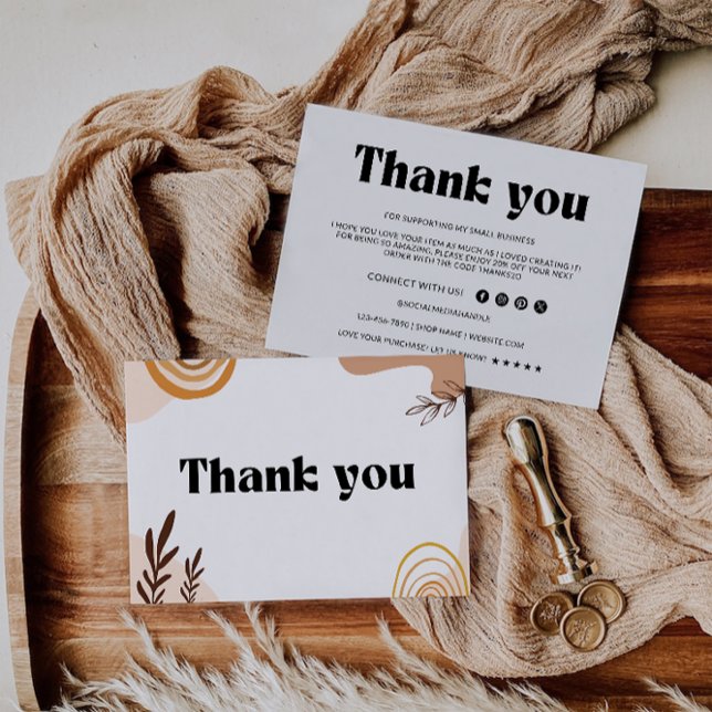Carte de remerciements d'entreprise rétro (Retro Business Thank You Card)