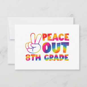 Carte De Remerciements Dernier jour de 8e année Tie Dye Peace Out 