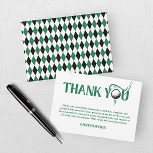 Carte De Remerciements Dernier Swing Golf Vert Enterrement de Vie de Garç