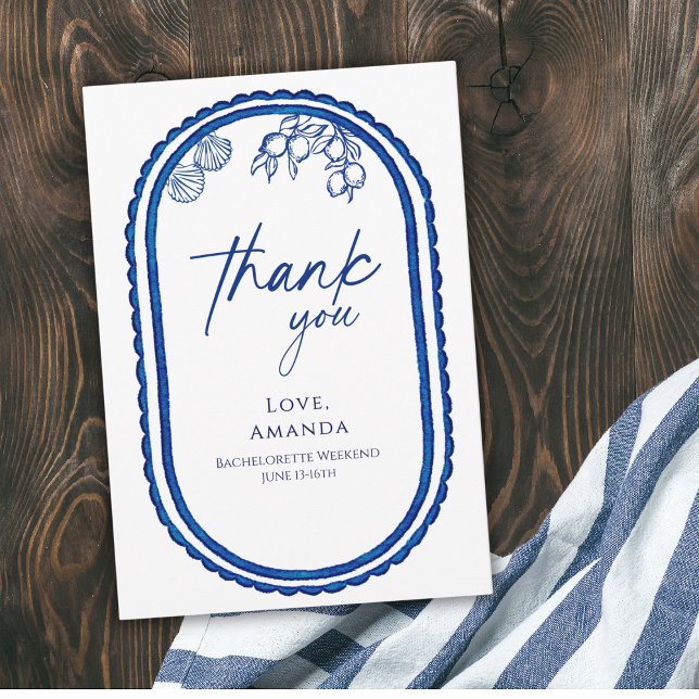 Carte De Remerciements Dernier Toast Sur La Côte Beach Bechelorette Week- (Créateur téléchargé)