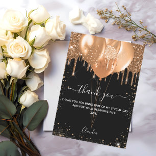 Carte de remerciements des ballons d'or noir