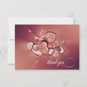 Carte de remerciements des coeurs radiants (versio