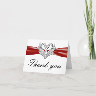 Carte de remerciements des cygnes en argent du rub