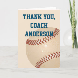 Carte de remerciements des entraîneurs de baseball