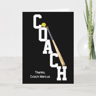 Carte de remerciements des entraîneurs de softball