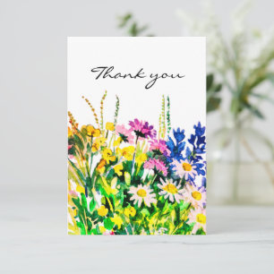Carte de remerciements des fleurs d'été sauvages