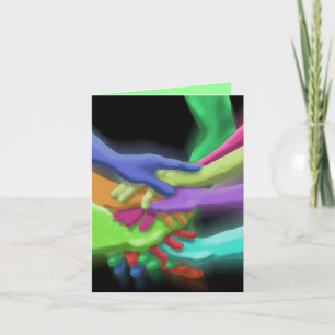 Carte de remerciements Des Mains Pile Neon Pour Le