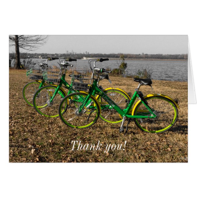 Carte de remerciements des triplés de vélos (Devant Horizontal)