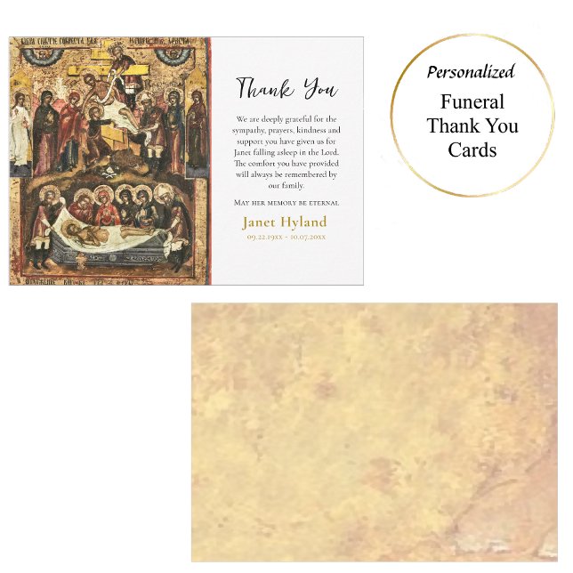 Carte De Remerciements Descente des funérailles inter-orthodoxes (Créateur téléchargé)