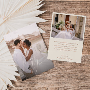 Carte De Remerciements Désert de Whimsical   Photo Plat Beige