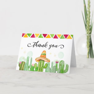 Carte De Remerciements Désert Fiesta Cactus Taco 'Bout A Baby shower
