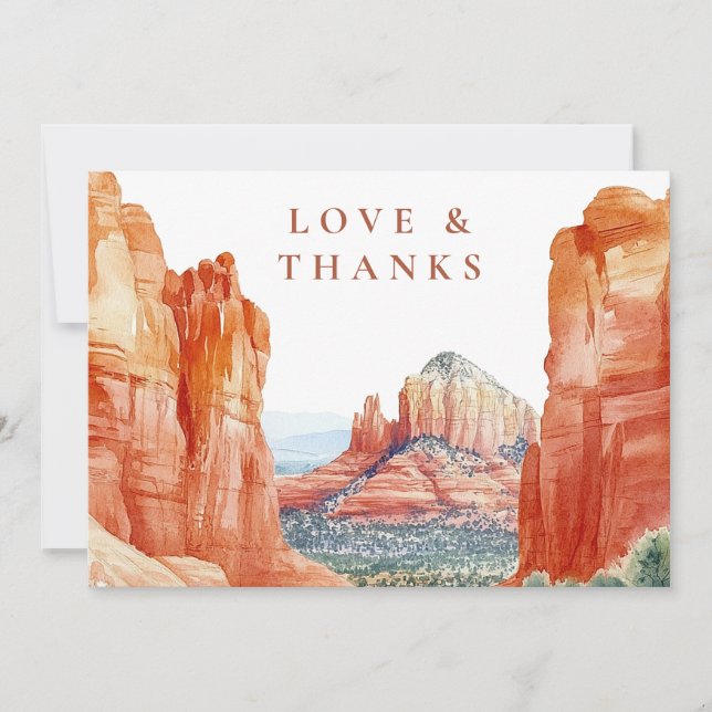 Carte De Remerciements Desert Mountain Wedding Photo Thank You Card (Devant)