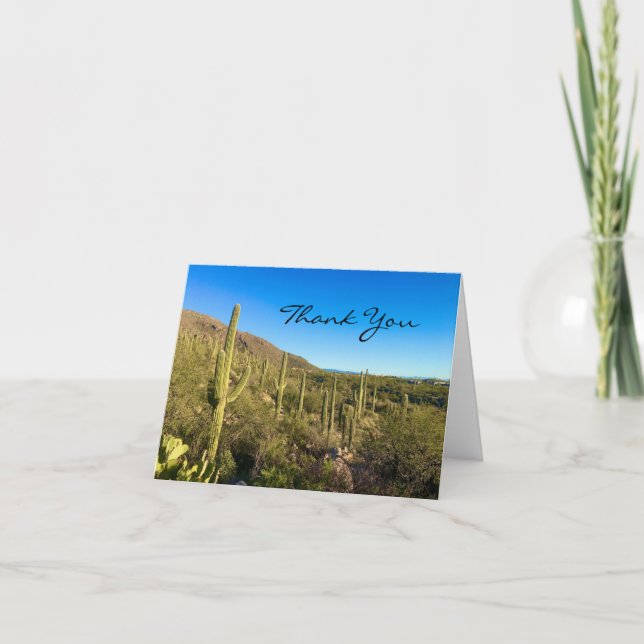 Carte De Remerciements Desert Southwest Photo Cactus Thank You Card (Devant)