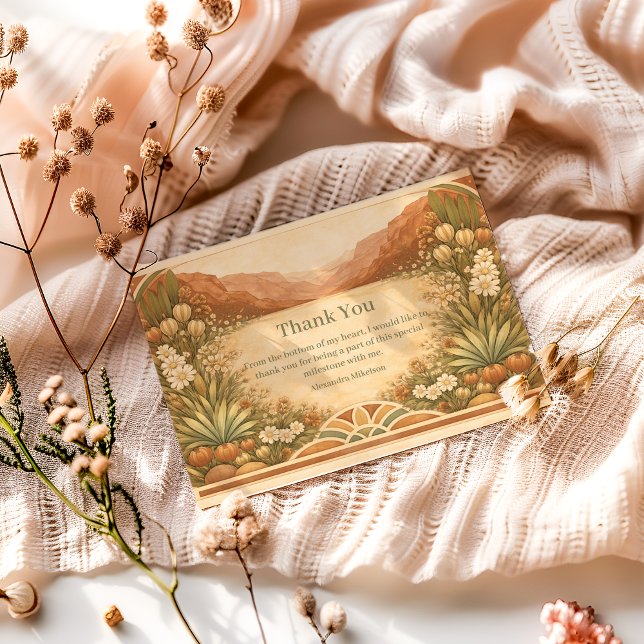 Carte De Remerciements Desert Wildflower Garden Birthday (Créateur téléchargé)