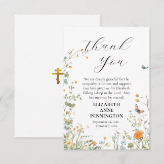 Carte De Remerciements Desert Wildflowers Orthodox Christian Funeral