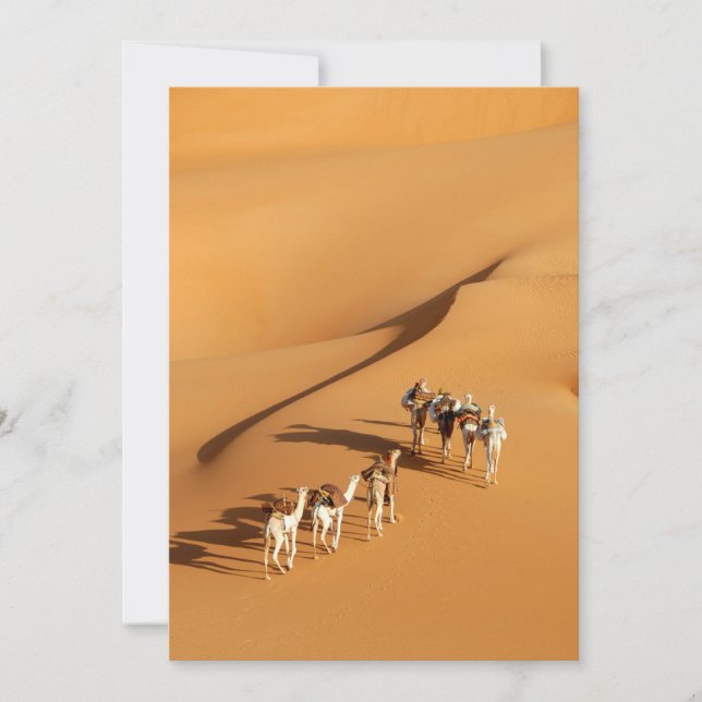 Carte De Remerciements Deserts | Tuareg Walk with Camels (Devant)