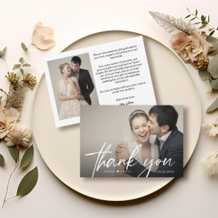 Carte De Remerciements Design chic moderne Mariage de coeur photo