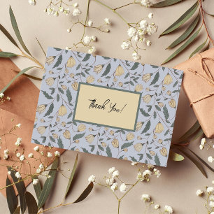 Carte De Remerciements Design classique Motif botanique jaune et vert