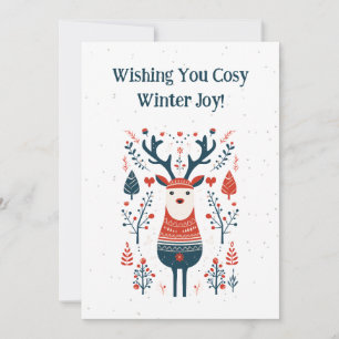 Carte De Remerciements Design de cerfs de Noël Hygge - Inspiré scandinave