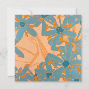 Carte De Remerciements Design de feuille contemporain pêche